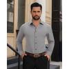 Alimens & Gentle Mens Dress Shirts Long Sleeve Wrinkle Free Stretch Solid Button Down Shirt Casual Wedding Dating Dress Shirt(Grey)