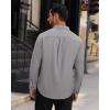 Alimens & Gentle Mens Dress Shirts Long Sleeve Wrinkle Free Stretch Solid Button Down Shirt Casual Wedding Dating Dress Shirt(Grey)