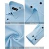 Alimens & Gentle Mens Dress Shirts Long Sleeve Wrinkle Free Stretch Solid Button Down Shirt Casual Wedding Dating Dress Shirt(Light Blue)
