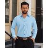 Alimens & Gentle Mens Dress Shirts Long Sleeve Wrinkle Free Stretch Solid Button Down Shirt Casual Wedding Dating Dress Shirt(Light Blue)