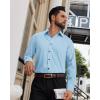 Alimens & Gentle Mens Dress Shirts Long Sleeve Wrinkle Free Stretch Solid Button Down Shirt Casual Wedding Dating Dress Shirt(Light Blue)