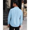 Alimens & Gentle Mens Dress Shirts Long Sleeve Wrinkle Free Stretch Solid Button Down Shirt Casual Wedding Dating Dress Shirt(Light Blue)
