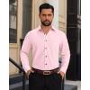 Alimens & Gentle Mens Dress Shirts Long Sleeve Wrinkle Free Stretch Solid Button Down Shirt Casual Wedding Dating Dress Shirt(Light Pink)