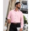 Alimens & Gentle Mens Dress Shirts Long Sleeve Wrinkle Free Stretch Solid Button Down Shirt Casual Wedding Dating Dress Shirt(Light Pink)