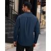 Alimens & Gentle Mens Dress Shirts Long Sleeve Wrinkle Free Stretch Solid Button Down Shirt Casual Wedding Dating Dress Shirt(Navy Blue)