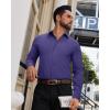 Alimens & Gentle Mens Dress Shirts Long Sleeve Wrinkle Free Stretch Solid Button Down Shirt Casual Wedding Dating Dress Shirt(Purple)