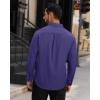 Alimens & Gentle Mens Dress Shirts Long Sleeve Wrinkle Free Stretch Solid Button Down Shirt Casual Wedding Dating Dress Shirt(Purple)