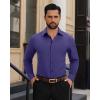 Alimens & Gentle Mens Dress Shirts Long Sleeve Wrinkle Free Stretch Solid Button Down Shirt Casual Wedding Dating Dress Shirt(Purple)