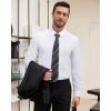 Alimens & Gentle Men’s Dress Shirts Long Sleeve Wrinkle Free Stretch Solid Formal Business Button Down Shirts(All White)