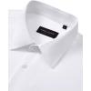 Alimens & Gentle Men’s Dress Shirts Long Sleeve Wrinkle Free Stretch Solid Formal Business Button Down Shirts(All White)
