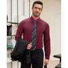 Alimens & Gentle Men’s Dress Shirts Long Sleeve Wrinkle Free Stretch Solid Formal Business Button Down Shirts(Burgundy)