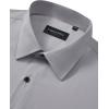 Alimens & Gentle Men’s Dress Shirts Long Sleeve Wrinkle Free Stretch Solid Formal Business Button Down Shirts(Grey)