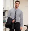 Alimens & Gentle Men’s Dress Shirts Long Sleeve Wrinkle Free Stretch Solid Formal Business Button Down Shirts(Grey)