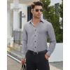 Alimens & Gentle Men’s Dress Shirts Long Sleeve Wrinkle Free Stretch Solid Formal Business Button Down Shirts(Grey)