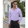 Alimens & Gentle Men’s Dress Shirts Long Sleeve Wrinkle Free Stretch Solid Formal Business Button Down Shirts(Lavender)