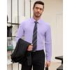 Alimens & Gentle Men’s Dress Shirts Long Sleeve Wrinkle Free Stretch Solid Formal Business Button Down Shirts(Lavender)