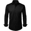Alimens & Gentle Men’s Dress Shirts Long Sleeve Wrinkle-Free Stretch Shirts Solid Formal Button Down Shirt Wedding Dating