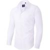 Alimens & Gentle Men’s Dress Shirts Long Sleeve Wrinkle-Free Stretch Shirts Solid Formal Button Down Shirt Wedding Dating