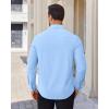 Alimens & Gentle Mens Dress Shirts Stretch Solid Wrinkle Free Button Down Shirt Casual Business Wedding Button Up Shirt(Light Blue)