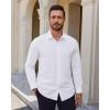Alimens & Gentle Mens Dress Shirts Stretch Solid Wrinkle Free Button Down Shirt Casual Business Wedding Button Up Shirt(White)