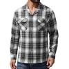Alimens & Gentle Mens Flannel Shirts Long Sleeve Casual Plaid Button Down Shirt Jacket Work Daily Shackets with Pockets(Black White)