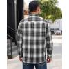 Alimens & Gentle Mens Flannel Shirts Long Sleeve Casual Plaid Button Down Shirt Jacket Work Daily Shackets with Pockets(Black White)