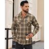 Alimens & Gentle Mens Flannel Shirts Long Sleeve Casual Plaid Button Down Shirt Jacket Work Daily Shackets with Pockets(Brown)