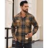 Alimens & Gentle Mens Flannel Shirts Long Sleeve Casual Plaid Button Down Shirt Jacket Work Daily Shackets with Pockets(Coffee Brown)