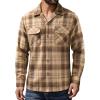 Alimens & Gentle Mens Flannel Shirts Long Sleeve Casual Plaid Button Down Shirt Jacket Work Daily Shackets with Pockets(Khaki)