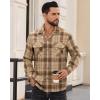 Alimens & Gentle Mens Flannel Shirts Long Sleeve Casual Plaid Button Down Shirt Jacket Work Daily Shackets with Pockets(Khaki)