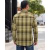 Alimens & Gentle Mens Flannel Shirts Long Sleeve Casual Plaid Button Down Shirt Jacket Work Daily Shackets with Pockets(Olive Brown)