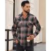 Alimens & Gentle Mens Flannel Shirts Long Sleeve Casual Plaid Button Down Shirt Jacket Work Daily Shackets with Pockets(Pink Grey)