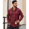 Alimens & Gentle Mens Flannel Shirts Long Sleeve Casual Plaid Button Down Shirt Jacket Work Daily Shackets with Pockets(Red Black)