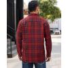 Alimens & Gentle Mens Flannel Shirts Long Sleeve Casual Plaid Button Down Shirt Jacket Work Daily Shackets with Pockets(Red Black)
