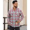 Alimens & Gentle Mens Flannel Shirts Long Sleeve Casual Plaid Button Down Shirt Jacket Work Daily Shackets with Pockets(Red Blue)