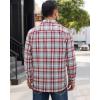 Alimens & Gentle Mens Flannel Shirts Long Sleeve Casual Plaid Button Down Shirt Jacket Work Daily Shackets with Pockets(Red Blue)