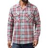 Alimens & Gentle Mens Flannel Shirts Long Sleeve Casual Plaid Button Down Shirt Jacket Work Daily Shackets with Pockets(Red Blue)