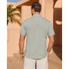 Alimens & Gentle Mens Linen Shirt Short Sleeve Button Down Shirt Casual Summer Beach Vacation Wedding Shirts(Light Grey)