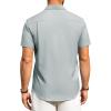 Alimens & Gentle Mens Linen Shirts Short Sleeve Button Down Shirts Wrinkle Free Casual Vacation Beach Summer Tops(Aqua Blue)