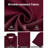 Alimens & Gentle Mens Linen Shirts Short Sleeve Button Down Shirts Wrinkle Free Casual Vacation Beach Summer Tops(Burgundy)
