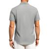 Alimens & Gentle Mens Linen Shirts Short Sleeve Button Down Shirts Wrinkle Free Casual Vacation Beach Summer Tops(Light Grey)
