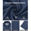 Alimens & Gentle Mens Linen Shirts Short Sleeve Button Down Shirts Wrinkle Free Casual Vacation Beach Summer Tops(Navy Blue)