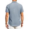 Alimens & Gentle Mens Linen Shirts Short Sleeve Button Down Shirts Wrinkle Free Casual Vacation Beach Summer Tops(Peacock Blue)