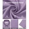 Alimens & Gentle Mens Linen Shirts Short Sleeve Button Down Shirts Wrinkle Free Casual Vacation Beach Summer Tops(Purple)