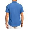 Alimens & Gentle Mens Linen Shirts Short Sleeve Button Down Shirts Wrinkle Free Casual Vacation Beach Summer Tops(Royal Blue)