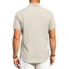 Alimens & Gentle Mens Linen Shirts Short Sleeve Button Down Shirts Wrinkle Free Casual Vacation Beach Summer Tops(Tan)