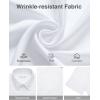 Alimens & Gentle Mens Linen Shirts Short Sleeve Button Down Shirts Wrinkle Free Casual Vacation Beach Summer Tops(White)