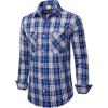 Alimens & Gentle Mens Long Sleeve Dress Shirt Button Down Shirts with Pockets Regular Business Office Casual Plaid Shirt(Black Blue Plaid)