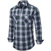 Alimens & Gentle Mens Long Sleeve Dress Shirt Button Down Shirts with Pockets Regular Business Office Casual Plaid Shirt(Black Green Grey Plaid)