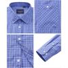 Alimens & Gentle Mens Long Sleeve Dress Shirt Button Down Shirts with Pockets Regular Business Office Casual Plaid Shirt(Blue Gingham)